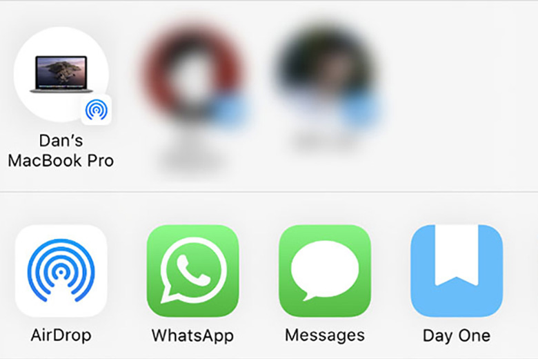 Chuyển một vài dữ liệu bằng Airdrop, Message hoặc Mail