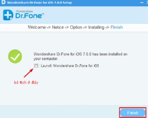 Cài đặt và Crack ứng dụng Wondershare Dr.Fone - Bước 4