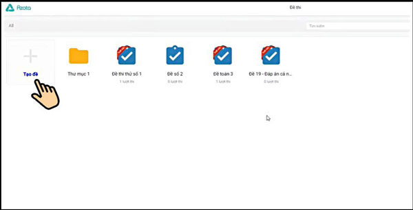Click vào nút "Tạo đề thi"