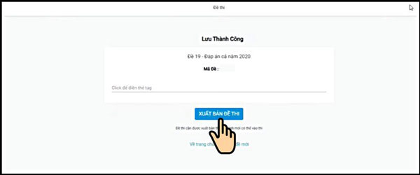 Lưu và xuất bản đề thi