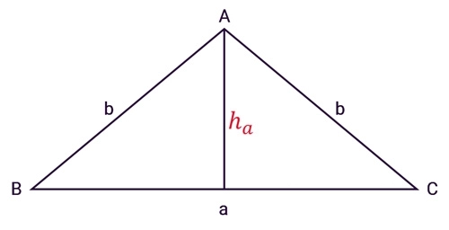 Cách tính diện tích tam giác cân