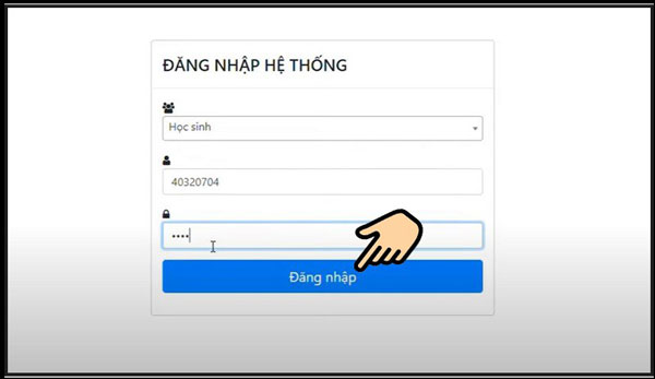 Nhập chính xác Số account và Mật khẩu mà giáo viên đã cung cấp