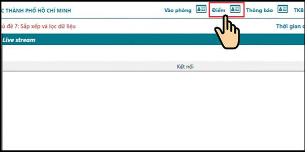 Xem điểm bài tập và bài thi trong phần "Điểm"