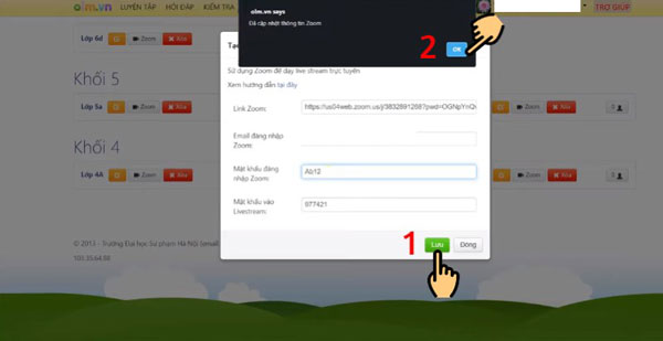 Chỉ dẫn tạo lớp học OLM.VN qua Zoom - 7