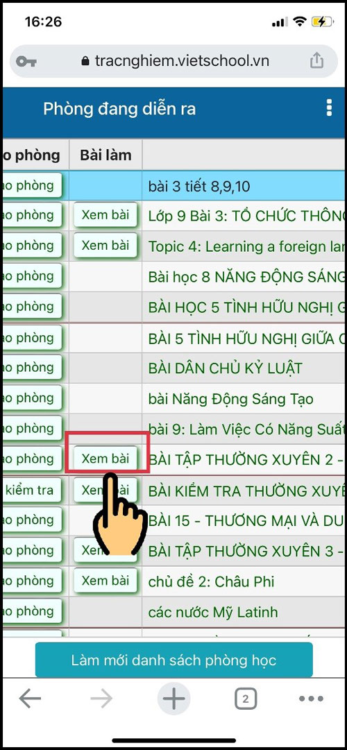 Chọn "Xem bài"