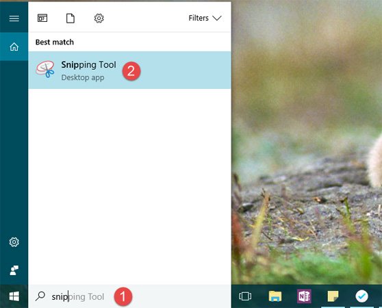 Cách mở Snipping Tool trong Windows 10