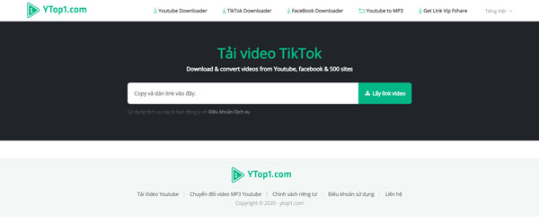 Tải video TikTok Trung Quốc không logo qua Ytop1.com