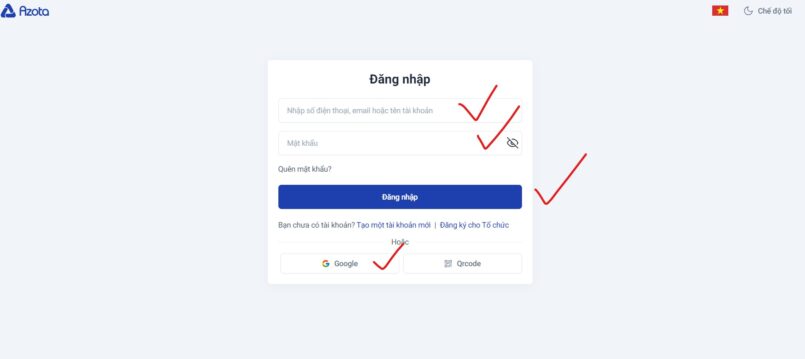 Cách đăng nhập Azota.vn