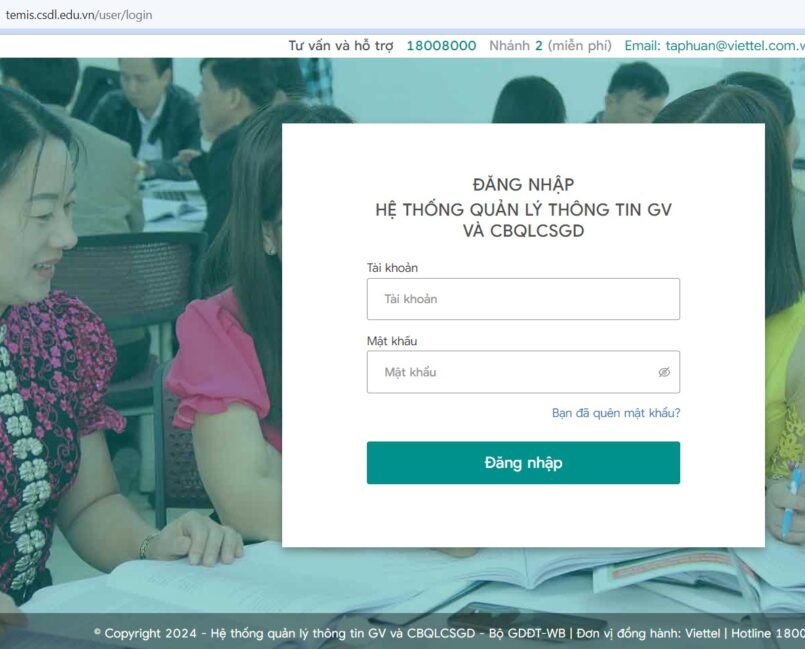 Temis.csdl.edu.vn đăng nhập, nhập đánh giá GVPT