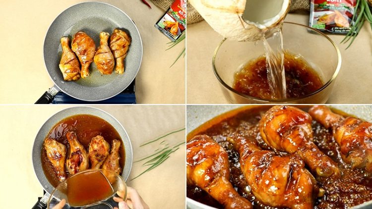 Công đoạn chế biến món đùi gà rô ti